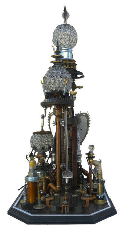 orginal steampunk sculpture created by matt skulski