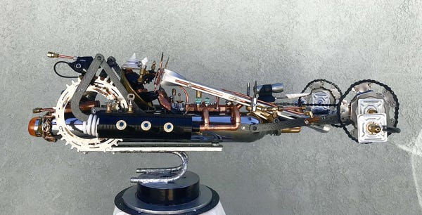 Orginal Steampunk sculpture of a speedercraft